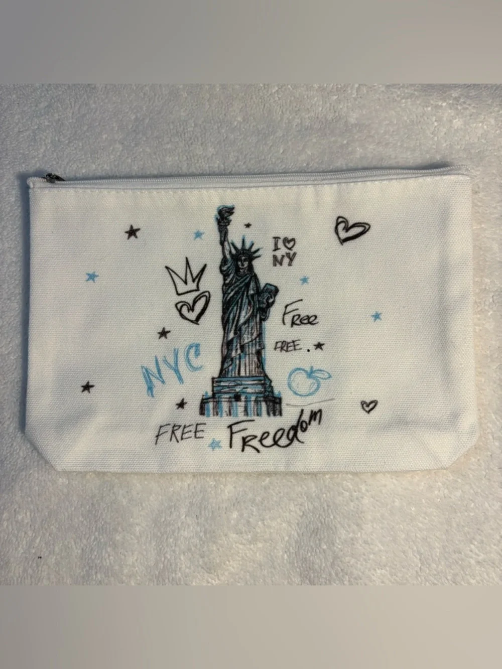 NEW New York City themed makeup cosmetics bag Statue of Liberty Line Art NYC